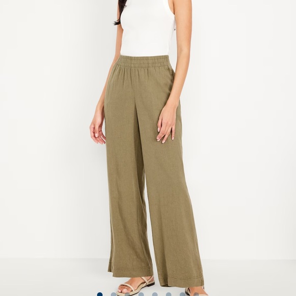 Old navy high rise wide leg linen pants - Picture 1 of 4